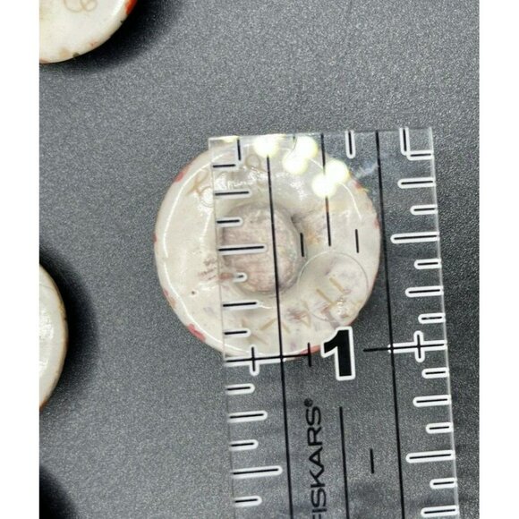 Orange Gold Hand-made Ceramic / Stoneware Shank Buttons Hand Etched ITALY 82G - Picture 8 of 10